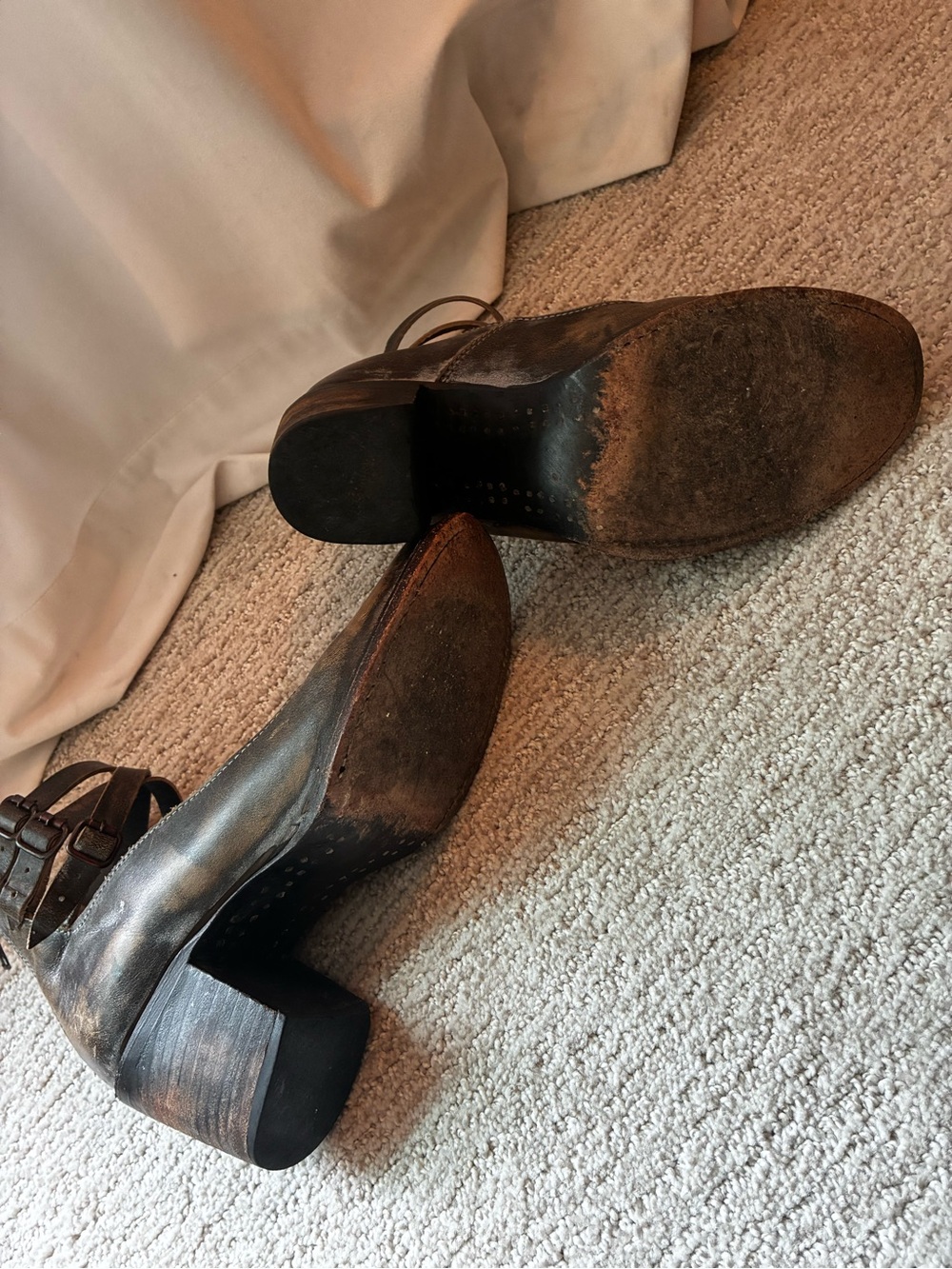 Freebird by Steven Metallic Bronze Triple-Strap Block Heel Boots - Picture 5 of 8